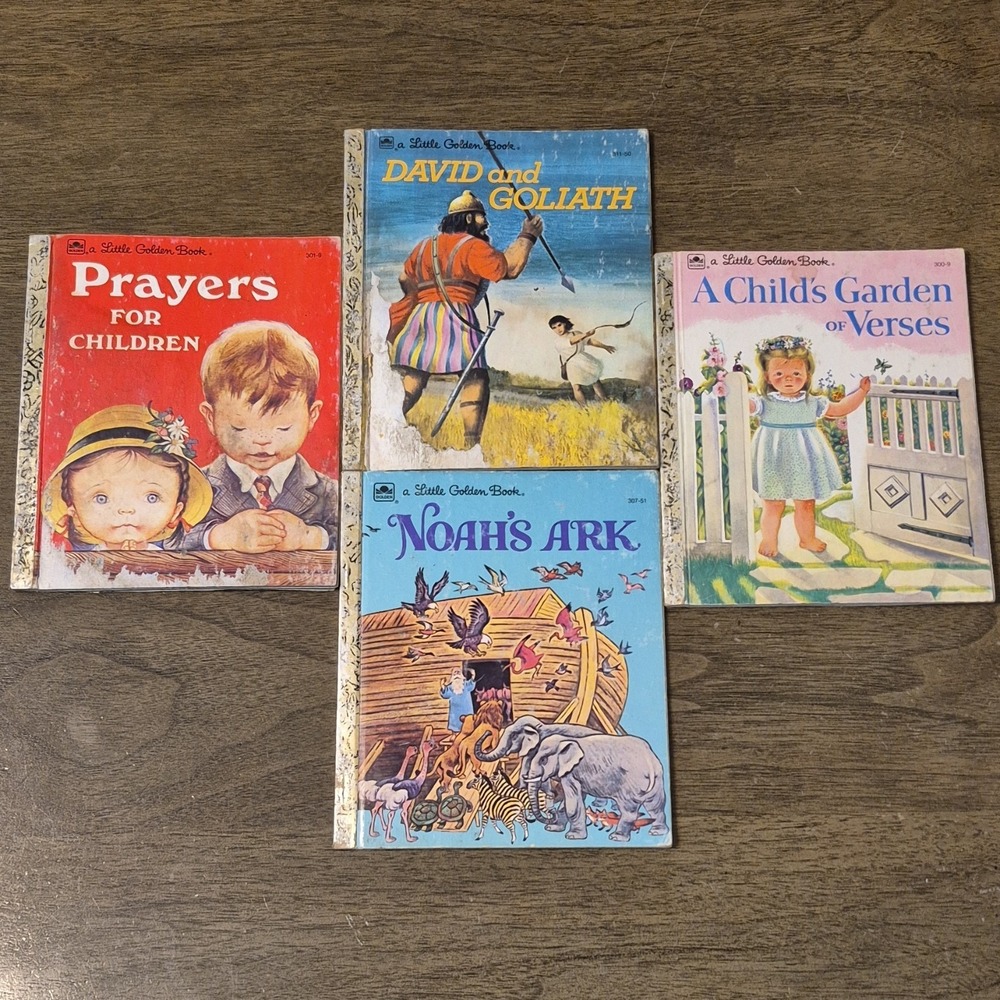 Golden Books Illustrated Children's Hardcover: Prayers, David & Goliath, Noah's…